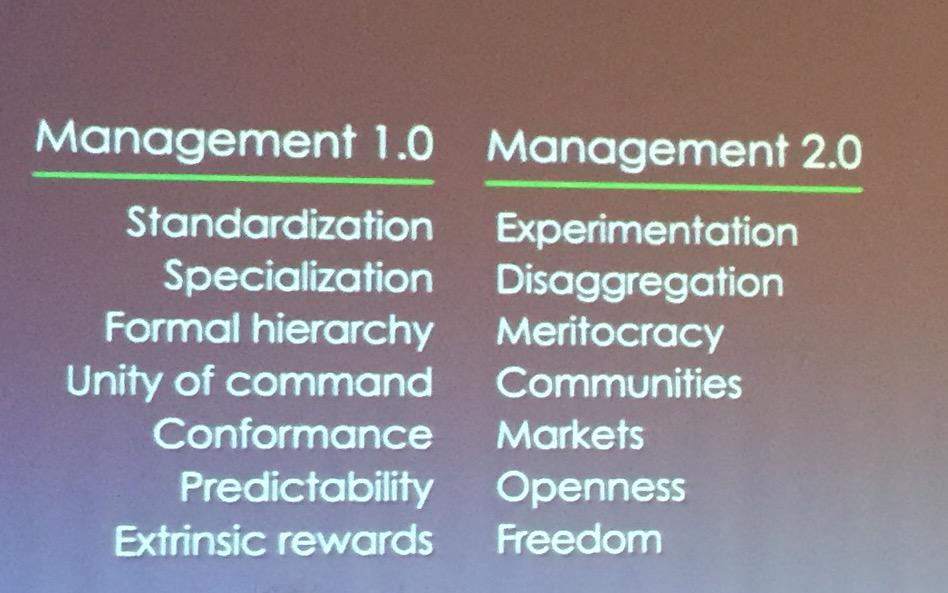 MichaelNormand1's tweet photo. #cktalent15 
Pour s'adapter, changer les organisations, les modes de management 
Expérimenter, test &amp; learn http://t.co/EdA4mVk5h8
