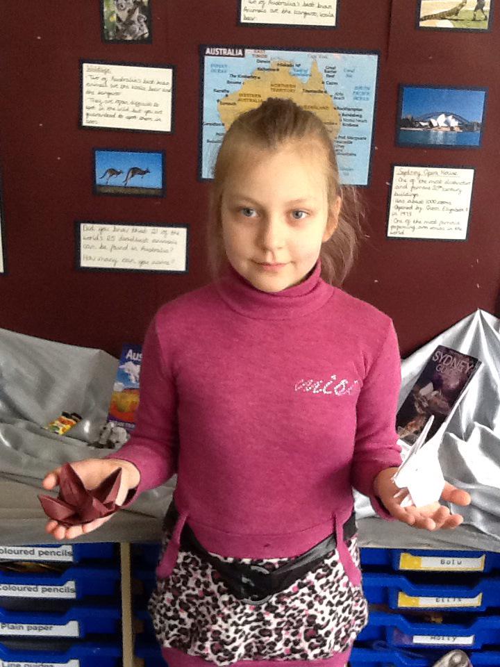 Migle has made a beautiful flower and Easter bunny and will be our origami expert in RE this morning! <a href="/foxfield/">FoxfieldPrimary</a>
