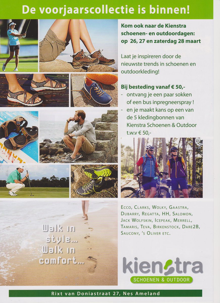 kienstraschoen's tweet photo. Dit weekend schoenen-en outdoordagen in de winkel! De nieuwste collecties laten wij u graag zien. Welkom!  #ameland http://t.co/VNUepwOXHg