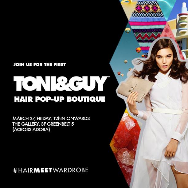 toniandguy_ph's tweet photo. @imjazminyason Style, fashion, and irresistible deals await you at the TONI &amp; GUY HAIR POP-UP BOUTIQUE now at GB5! http://t.co/3fpB2M6nud