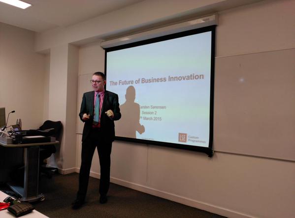 FUEONLINE's tweet photo. Recta final de los #MOVERSbyFUE en la #LSE! The Future of Business Innovation con @carstensorensen @lseenterprise http://t.co/hPmzFI57ZF