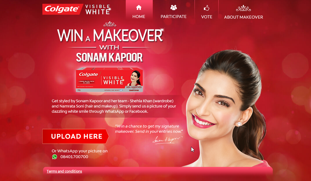 SonamKapoorCafe's tweet photo. Open this Link : https://t.co/OM01J0rjAk #ColgateVisibleWhite You can get a Chance win a Makeover with @sonamakapoor http://t.co/KmIPphO6Dr
