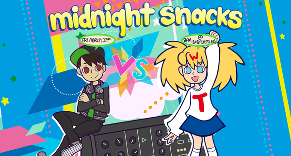 bleepyourheart's tweet photo. Around Snacks, Never Relax, 10 years of @MidnightSnacks ! Celebrate at @Babycastles NYC tonight at 8pm! http://t.co/9av4q7ynst