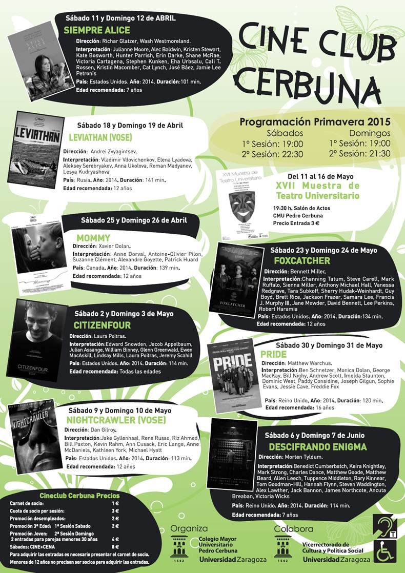 CineClubCerbuna's tweet photo. Ya está aquí nuestra nueva cartelera!!
Esperamos que la disfrutéis!!
#cineclubcerbuna
http://t.co/kmUN3cfEqp http://t.co/0dqutkbSch