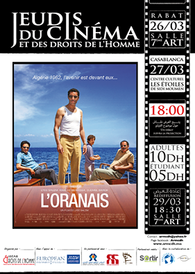 19h Ctre cult. les étoiles Sidi Moumen, Jeudis ciné #droitsdelhomme "L'oranais" <a href="/ARMCDH/">armcdh</a> #film fondationannalindh.ma/calendrier/
