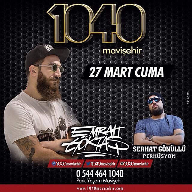 Bu Gece Muhteşem ikili <a href="/DJ_EmrahGoktas/">Emrah Göktaş</a> &amp; Perküsyon @serhatgonullu ile <a href="/1040mavisehir/">1040 Mavisehir</a> deyiz !!! Bekleriz 🎤🔊