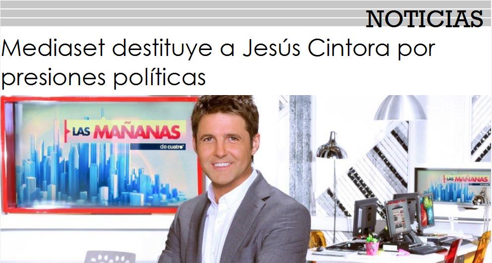 luisaomoratalla's tweet photo. Despiden a un periodista en Venezuela por criticar al chavismo. Ah no, que ha sido a Jesús Cintora por criticar al PP http://t.co/wPR3a27GgK