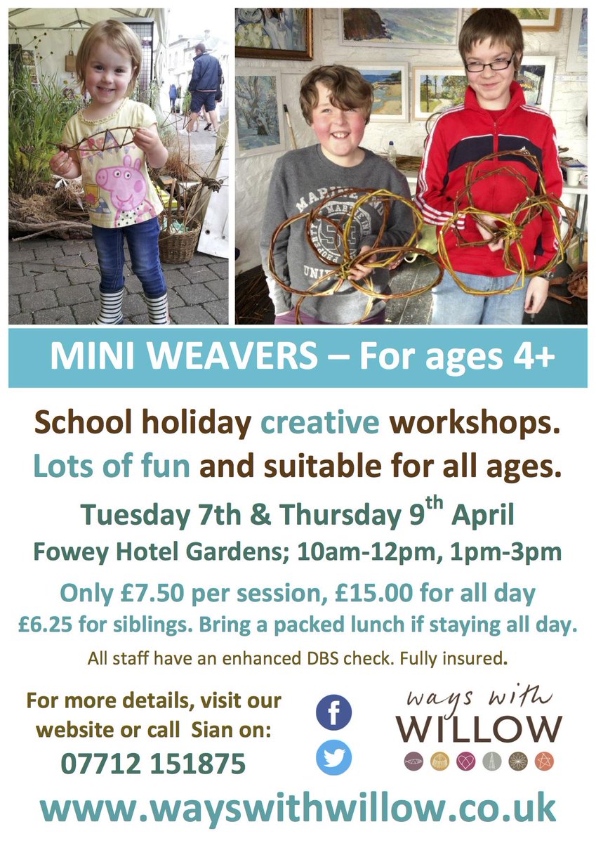 WaysWithWillow's tweet photo. MINI WEAVERS #childrens #willow #workshops #fowey #cornwall #outdoors #fun @FoweyInfo @LoveFowey @thefoweyhotel http://t.co/LXlr0ue15E