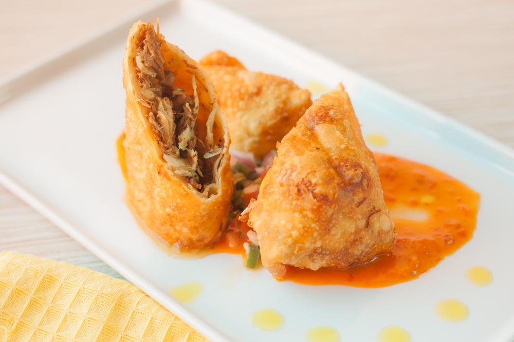 New menu item! Egg roll with pork belly &amp; cheek, napa, &amp; sambal. #porkporkpork