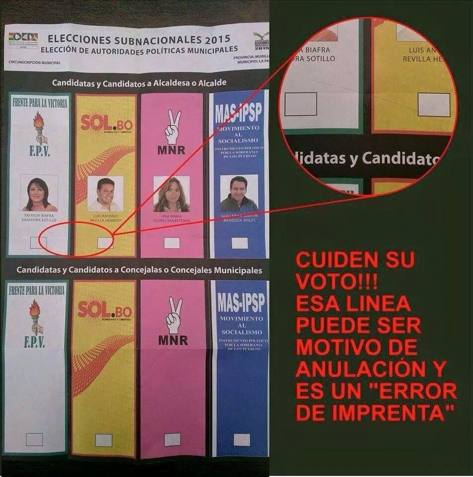 pumavalencia's tweet photo. Este error de imprenta puede ANULAR nuestro #voto. Exijamos el cambio de papeleta! #Elecciones2015 http://t.co/dh6OqF0fnq