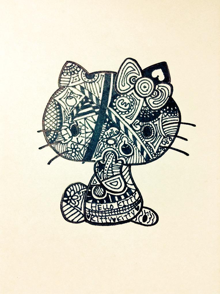 OssanDesign's tweet photo. うん。まあ、こうなるよね。

これ好きって言ってくれる人いるのかしら（笑）

（完成）

#キティちゃん
#HalloKitty
#デザイン http://t.co/hqx6AL59iT