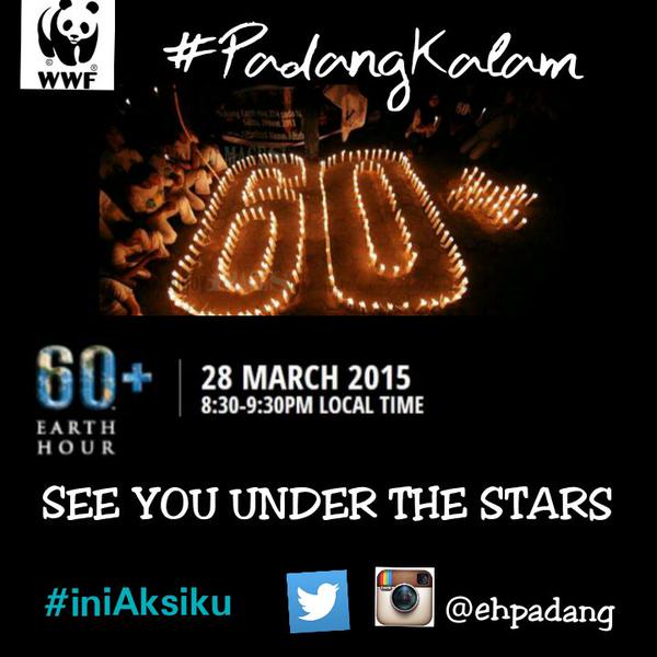 Proses mematikan lampu berlangsung selama satu jam yaitu pkl 20.30-21.30 WIB #PadangKalam