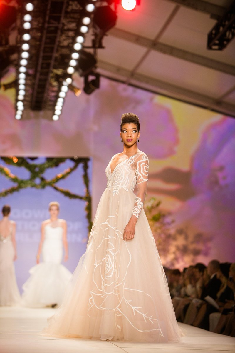 Look at this <a href="/Jim_Hjelm/">Jim Hjelm Bridal</a> <a href="/HayleyPaige_JLM/">Hayley Paige</a> stunner! <a href="/shopLUNA/">LUNA Boutique</a> earrings. <a href="/danacubbagewed/">Dana Cubbage</a> photo <a href="/ChasFashWeek/">Charleston Fashion Week, The Events</a>