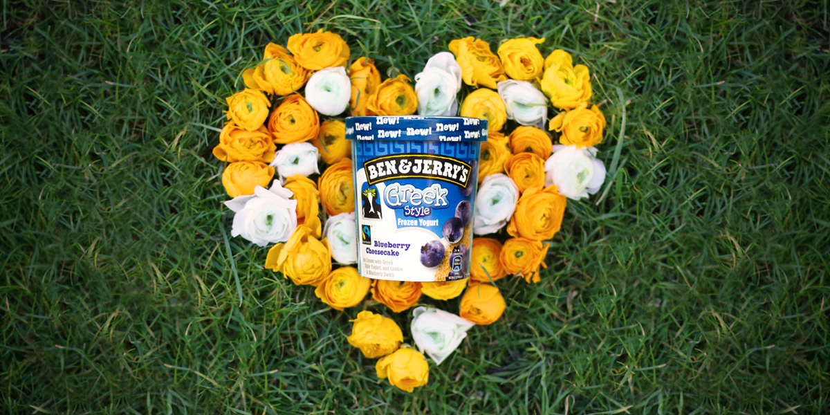 BenandJerrysIRL's tweet photo. Let Blueberry Cheesecake Greek Style Fro-Yo put a spring in your step. Don't be blue, #BeBlueberry. http://t.co/kapSfo6rvT