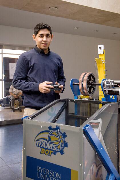 FEAStorontometu's tweet photo. Now on twitter @RyersonR3 our talented students, creators of the #RamsBot! #omgrobots #robotics #Ryerson @CANFIRST http://t.co/fo7Tp4dnqN