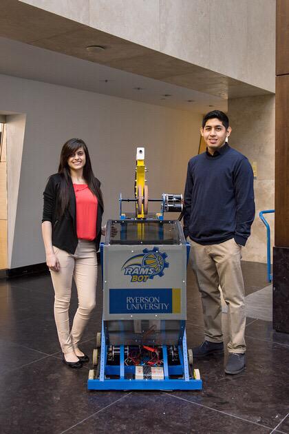 FEAStorontometu's tweet photo. Now on twitter @RyersonR3 our talented students, creators of the #RamsBot! #omgrobots #robotics #Ryerson @CANFIRST http://t.co/fo7Tp4dnqN