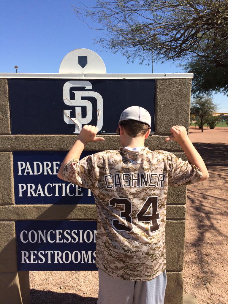 Bergin44's tweet image. Rockin the Cashner jersey in Peoria. #JaneStrong #FriarFriday @christiansenaim @a_cash34 @Padres