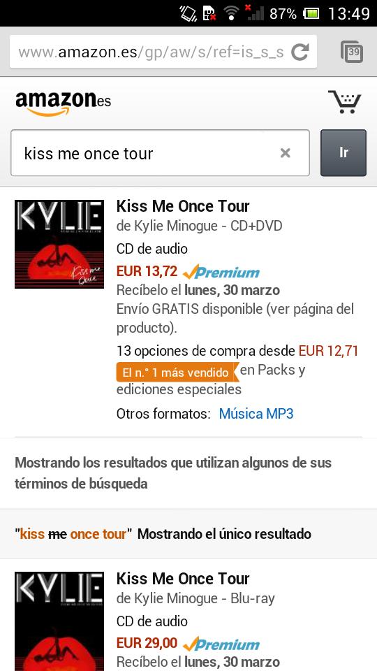 KM_Cris's tweet photo. #KMOTour #Dvd is number 1 on Amazon Spain @kylieminogue !!! #Whoop!!! :D http://t.co/2fIuyJjUBw