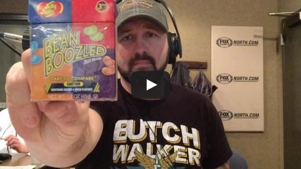 KFAN1003's tweet image. WATCH: @Chawk1003 eats a full box of #BeanBoozled jelly beans! 

Did he lose his lunch?...bit.ly/1CUbeef