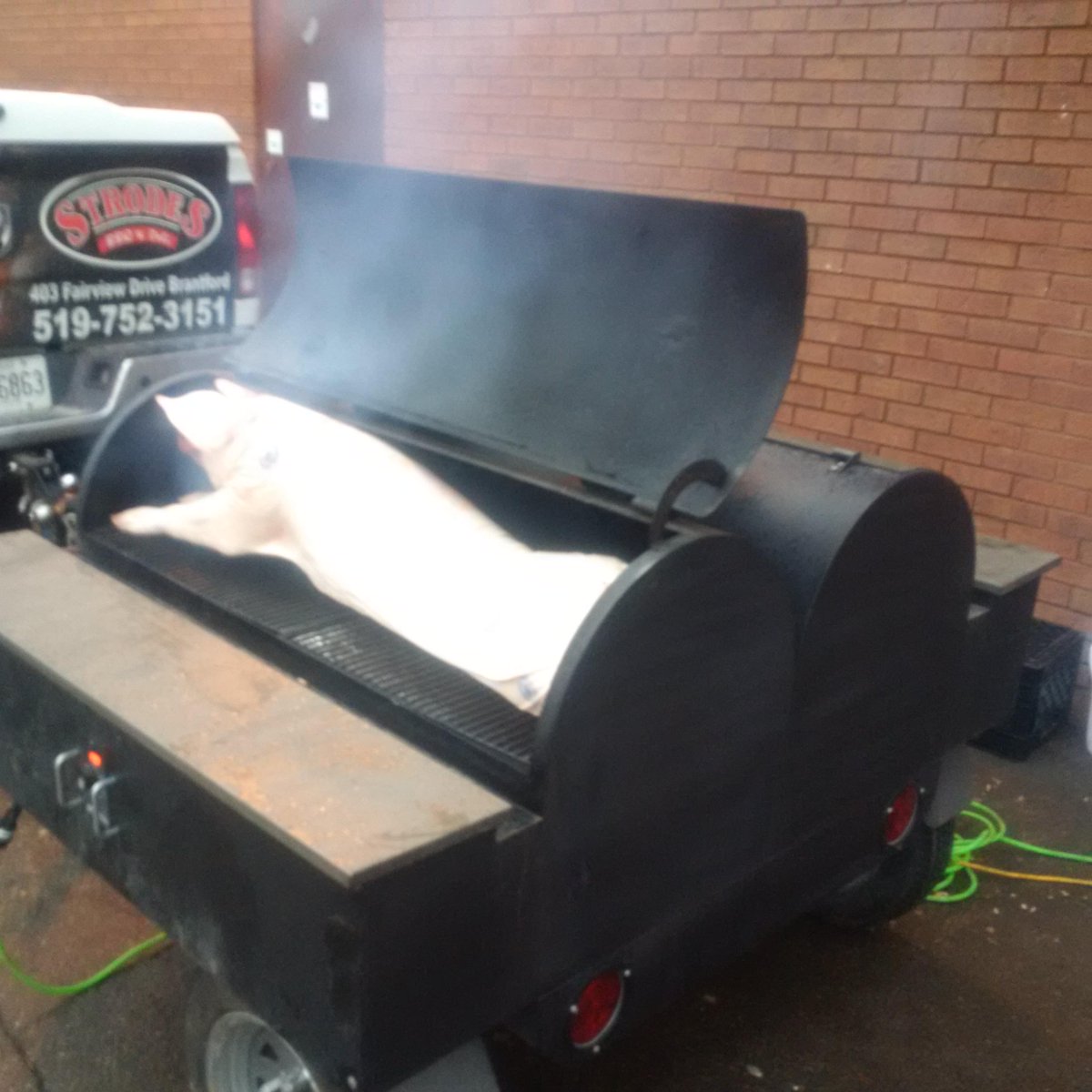 First pig roast of the year at strescrete in Burlington. Great people great company great food