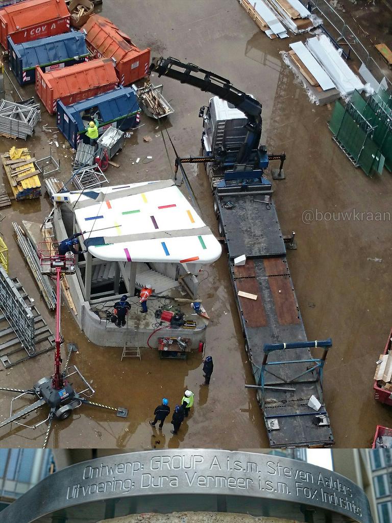 FoxIndustriesBV's tweet photo. Mooie foto! Wat een uitzicht heb jij! “@Bouwkraan: @rtvoost @DuraVermeer Entree #parkeergarage project #Amsterdam http://t.co/wLnLQW1J9y”