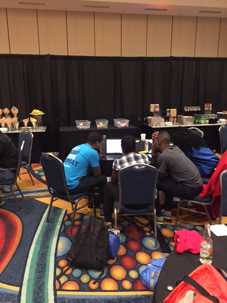 @bcook2450 awesome coaching at #NSBE41 #thoughtworks #hackathon