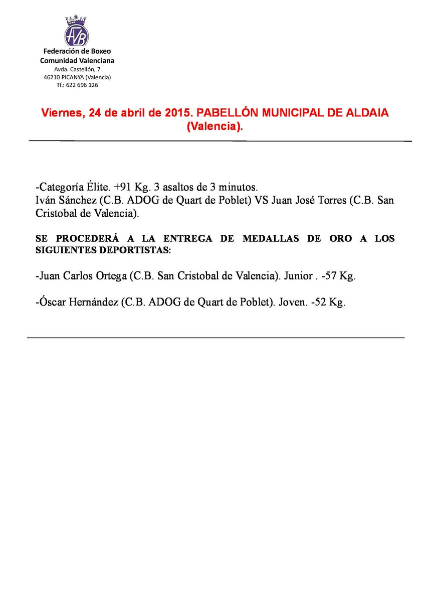Federación Boxeo CV  tweet media