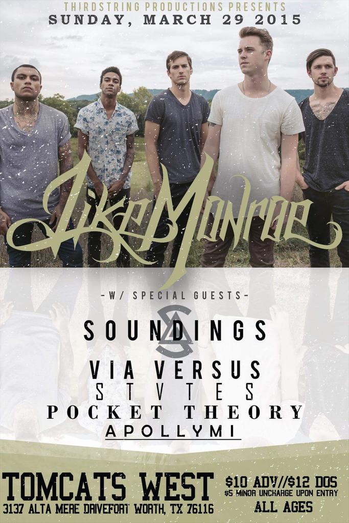 ThirdStringEnt's tweet photo. Sunday at @TomcatsWestTX we have @likemonroeband and more!! Come hang! \m/ http://t.co/jP9EIJAtJA