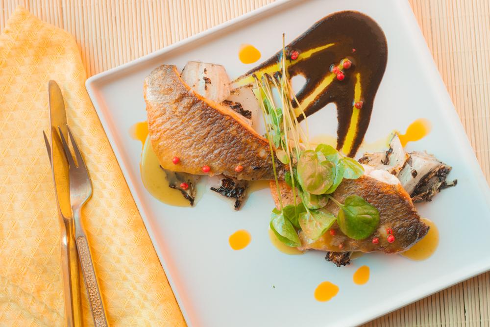 #Spring menu item! Branzino with nori paste, serrano miso, &amp; charred napa.