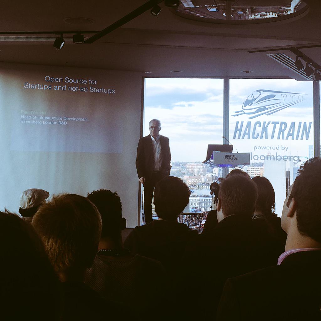 LorenNaish's tweet image. Hearing from @BloombergLabs Paul Williams, head of infrastructure &amp;amp; development at #HackTrain #HacktheRails