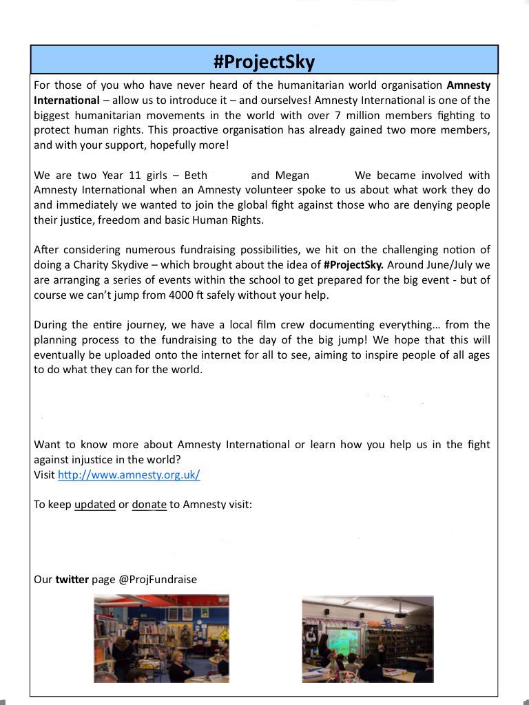 ProjFundraise's tweet image. The school&apos;s newsletter! #ProjectSky