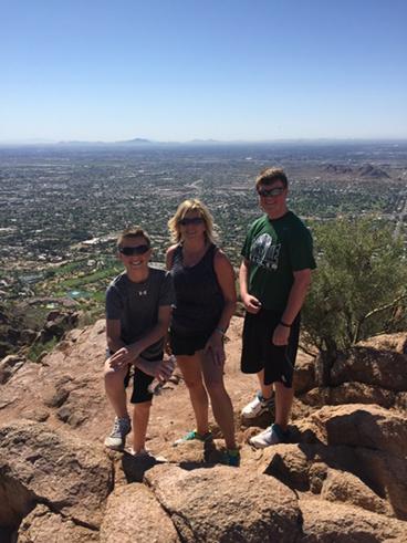 zrunmom's tweet photo. Top of Camelback with the boys. Back Down?? Really??? #GreysonR11 #AZBucketList http://t.co/XLTcVlSc3e