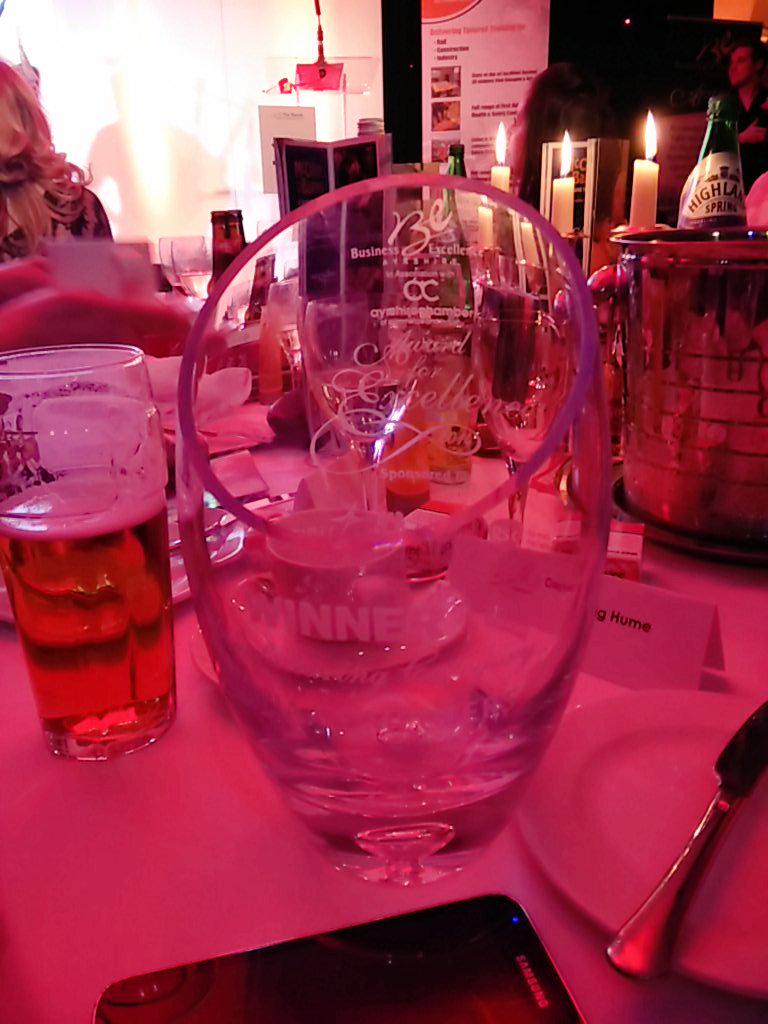 CraigHume_'s tweet photo. Well done to the the whole team @TheRealUtopia who just collected the @AyrshireChamber Manufacturing Excellence Award http://t.co/RJPEbdhMlM