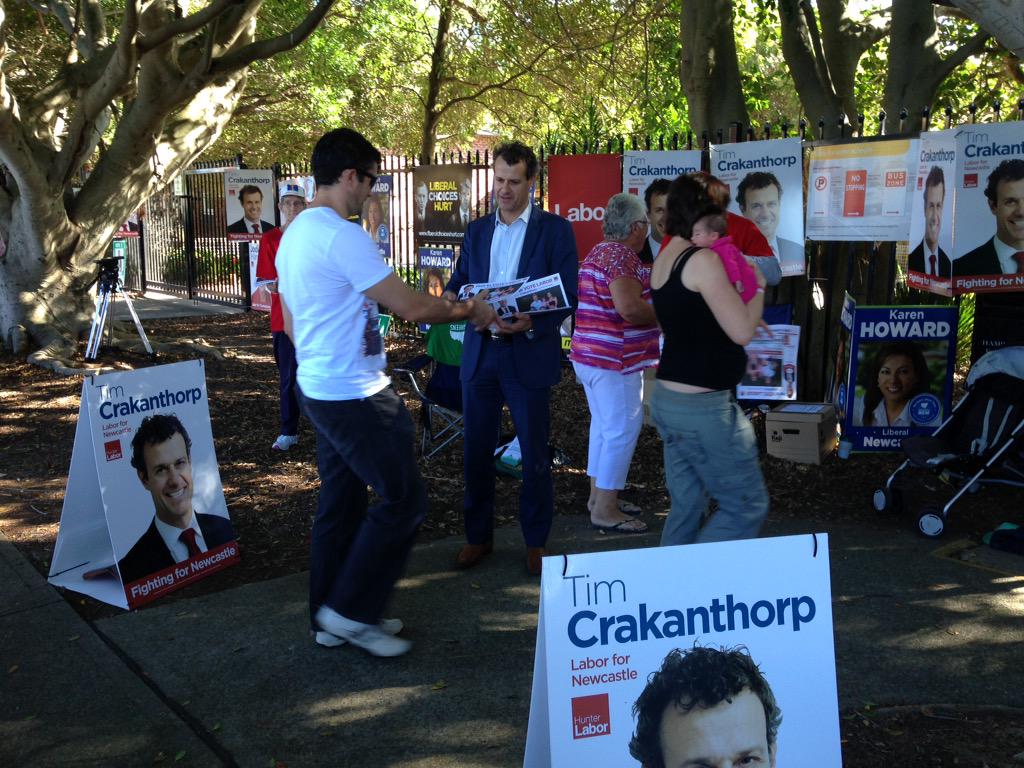nbnnews's tweet photo. Team @crakanthorp placing its vote @NSWLabor @nbnnews #NSWelection #auspol #nswvotes2015 http://t.co/S6DmLKViXw