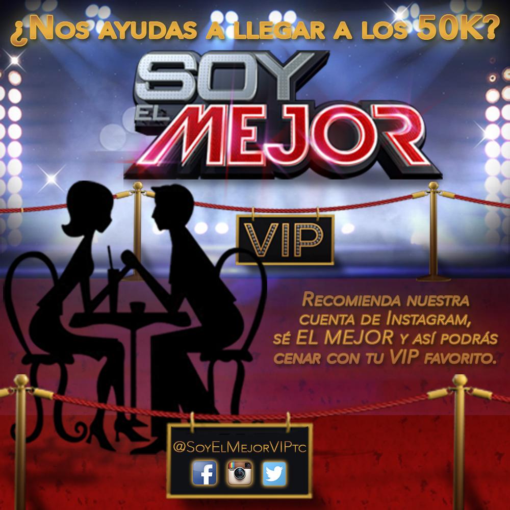 tcsoyelmejor's tweet photo. ¿Quieres ser el ganador de la CENA VIP? Únete al Instagram de @SoyElMejorVIPTC y así cenarás con LOS MEJORES. | Da RT http://t.co/Iy51tQElEo