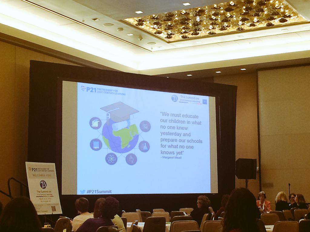 P21Learning's tweet photo. RT @rachtrow: The Future is in our hands. -Helen Soule @Helenasoule #p21summit http://t.co/9gI27sI5ka