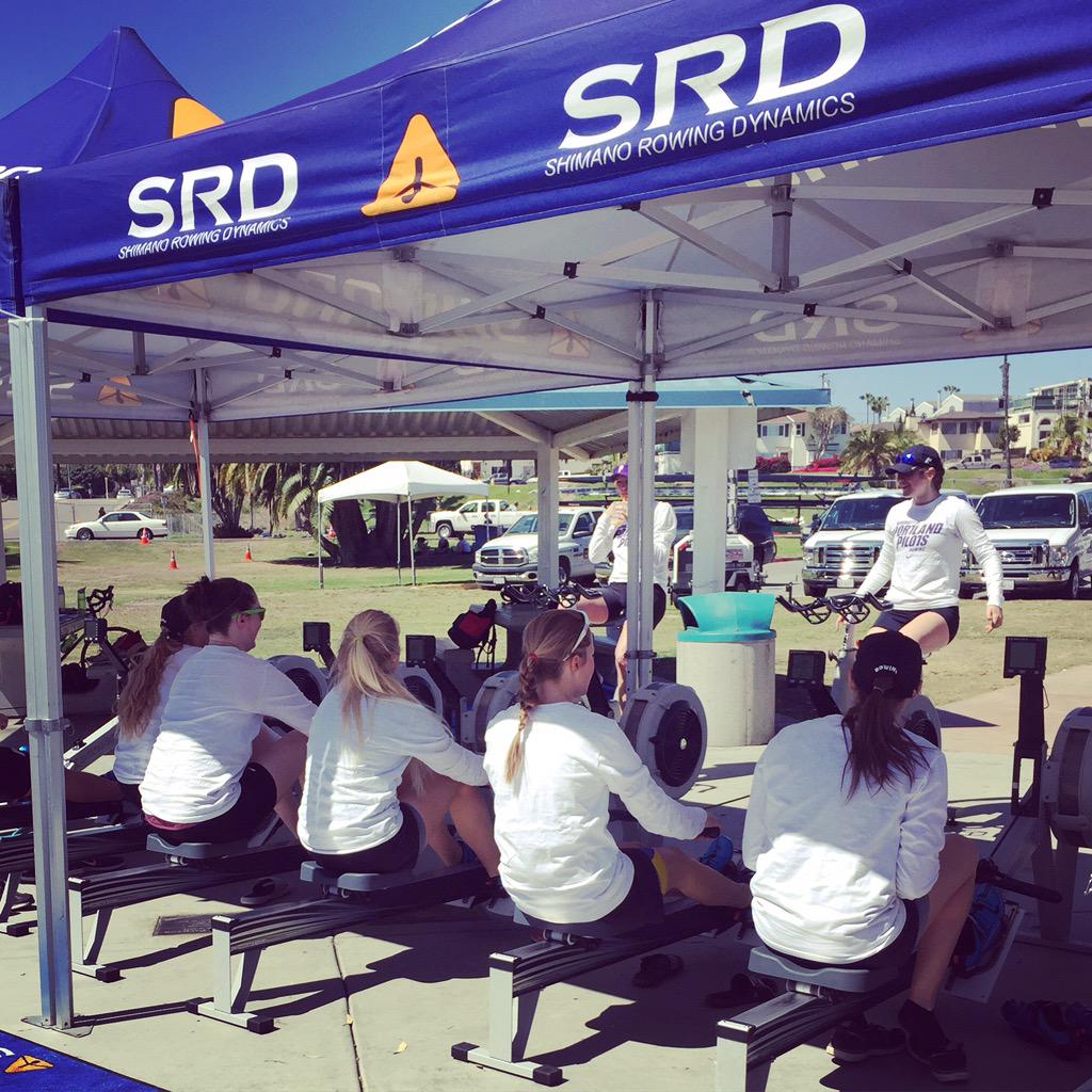 #Rowers having lots of fun at the SRD #ExperienceShimano Warm-Up Tent here at @crewclassic ! @OaklandStrokes