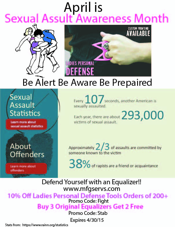 ChamberFlags's tweet image. April is Sexual Assault Awareness Month! Great special for women's defense tools! mfgservs.com