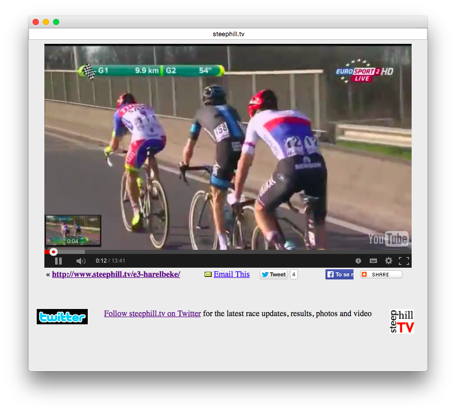 st_kozubek's tweet photo. Nice to see czech and slovak champion fight for the victory @zdenekstybar @petosagan #E3H #E3Harelbeke http://t.co/SsYpXV0txL