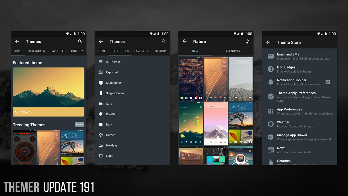 ThemerApp's tweet photo. Themer v191 is now available! With it comes a redesigned theme store, UI changes and bug fixes http://t.co/7UlSjfyt5E http://t.co/MNP7u3JniX
