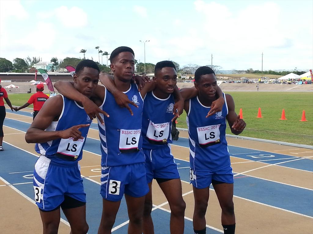 NationBarbados's tweet photo. #BSSAC2015: The Lodge School win the boys 4x400 metres to bring the curtain down on the championships. http://t.co/Tqck5lNpUC