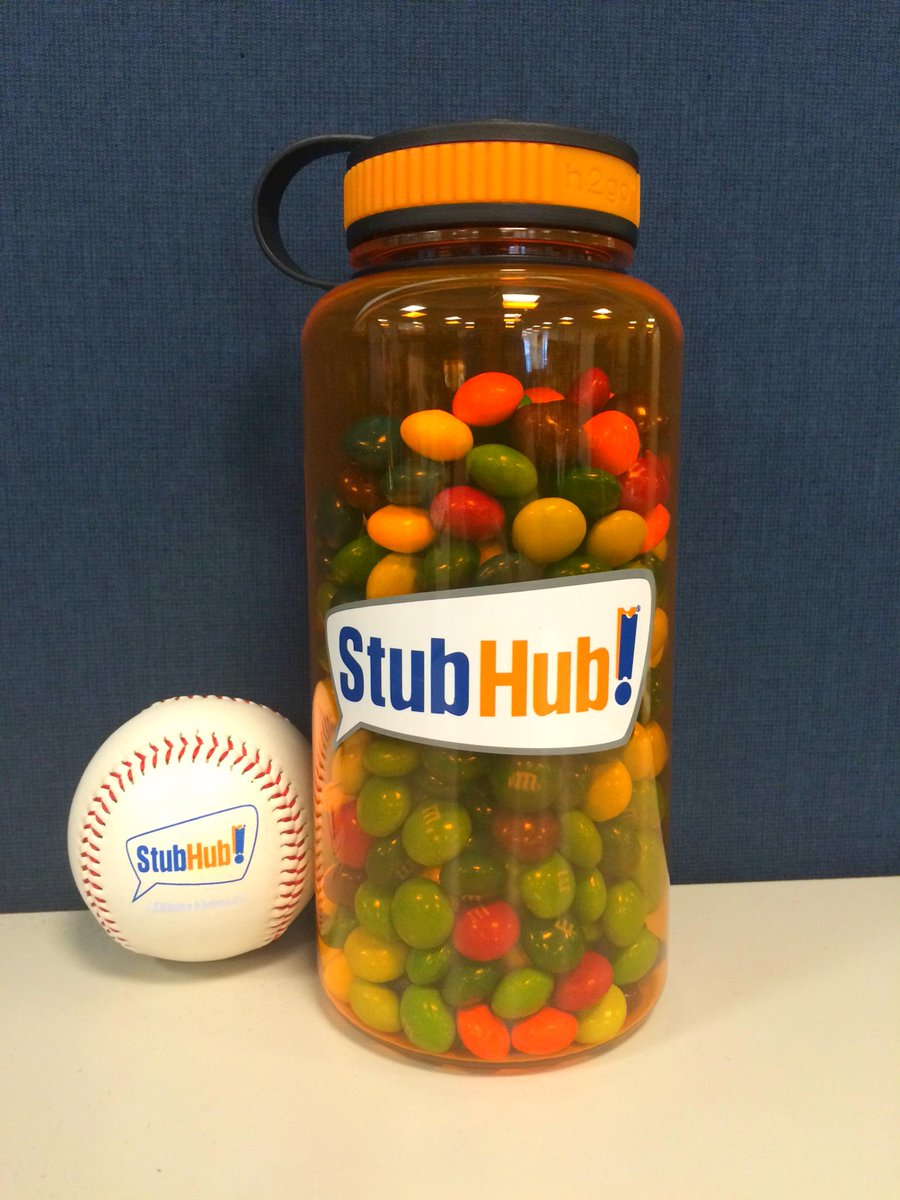 StubHub's tweet image. Correctly guess the number of pieces of candy in the bottle using #FanFriday for a chance to win a $50 gift card!