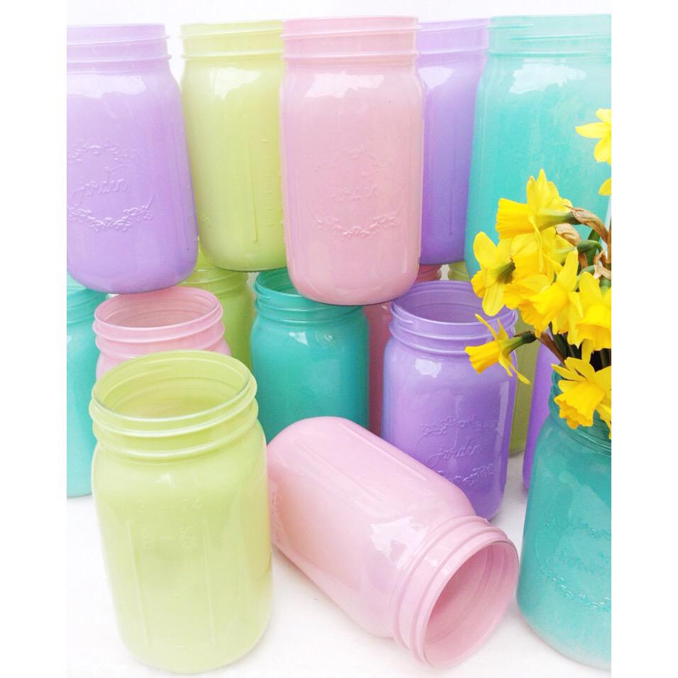 We just got in these great mason jars, just in time for Easter Week... #pastel #Easter #pastel #flowers #flowerlove