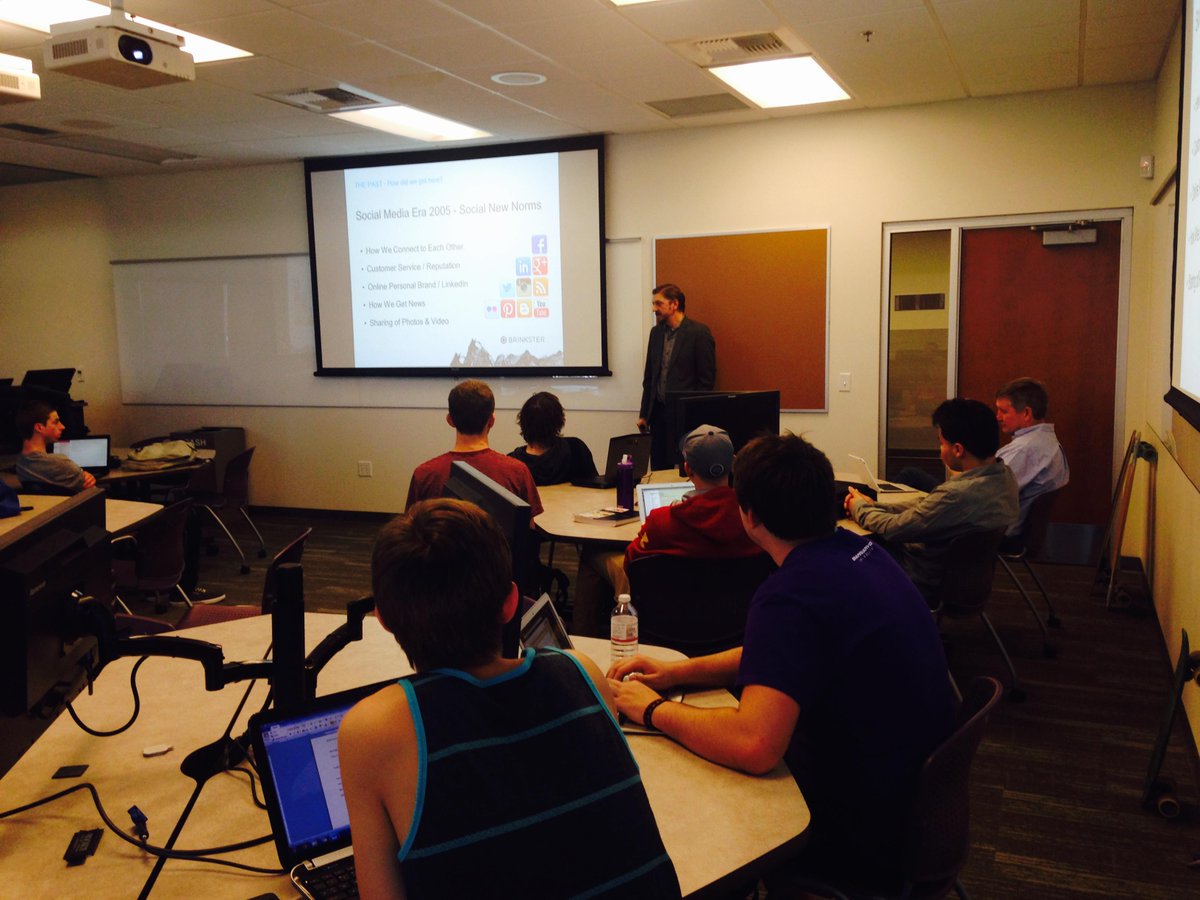 GCU alum, <a href="/jaredstauffer/">Jared Stauffer</a> from <a href="/Brinkster/">Brinkster</a> presenting on the Intersection of Innovation &amp; Opportunity to GCU students.