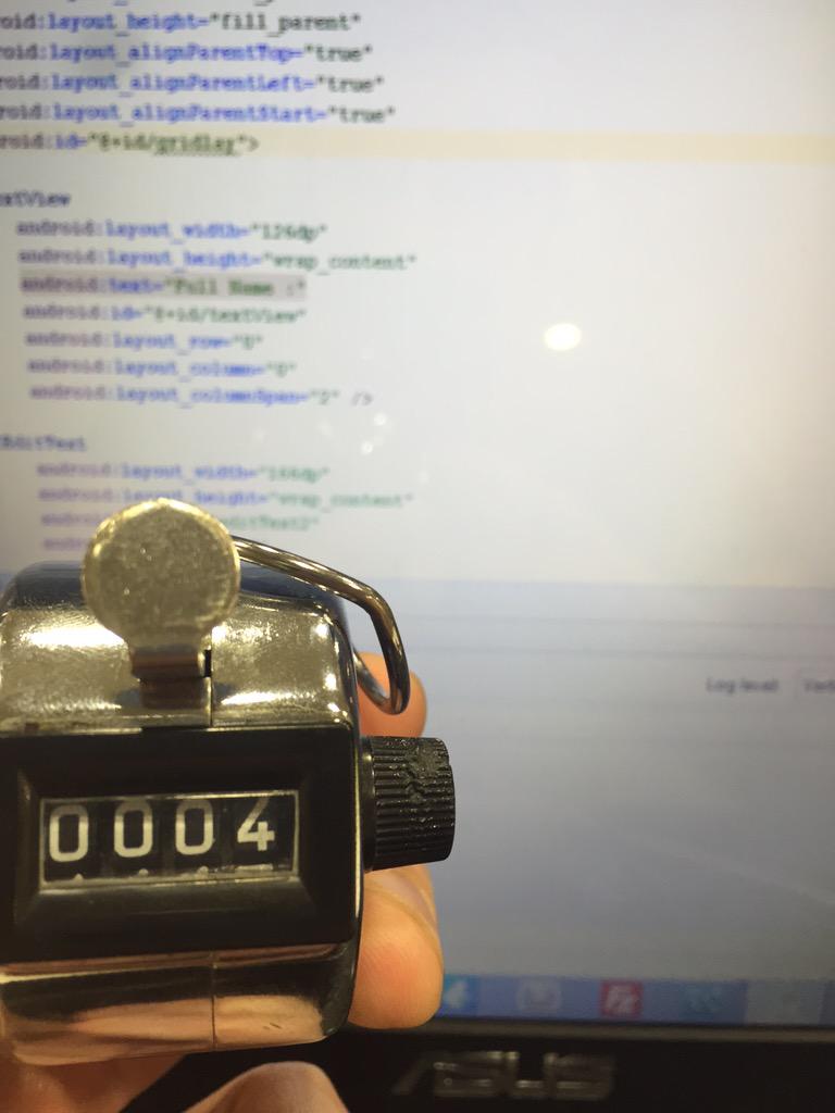 RomainB93's tweet photo. I press it each time the code annoy me, how far does it will go? #BeHackathon http://t.co/TWegfE6lHD
