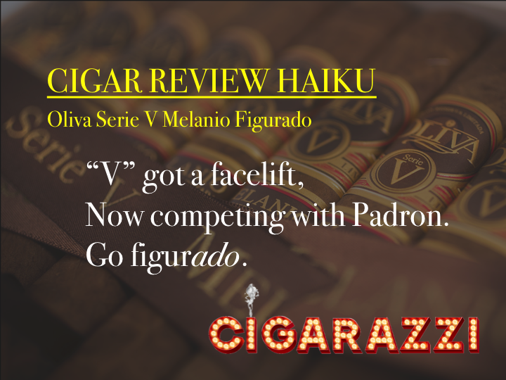 cigarazzi's tweet photo. #Cigar #Review #Haiku: @OlivaCigar Melanio

"V" got a facelift,
Now competing with Padron.
Go "figurado." http://t.co/BE1nLn8Q4T