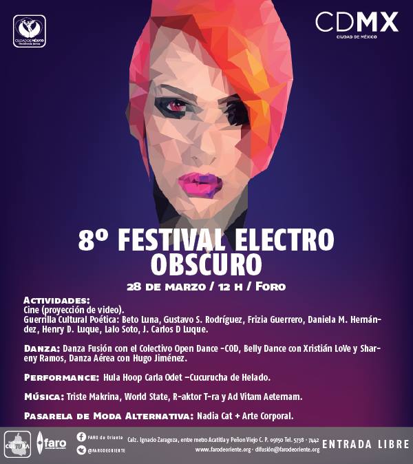 8° #FestivalElectroObscuro se presentara:
-Danza.
-Performance.
-Música
28 Marzo / 12 h.
facebook.com/events/1550220…
