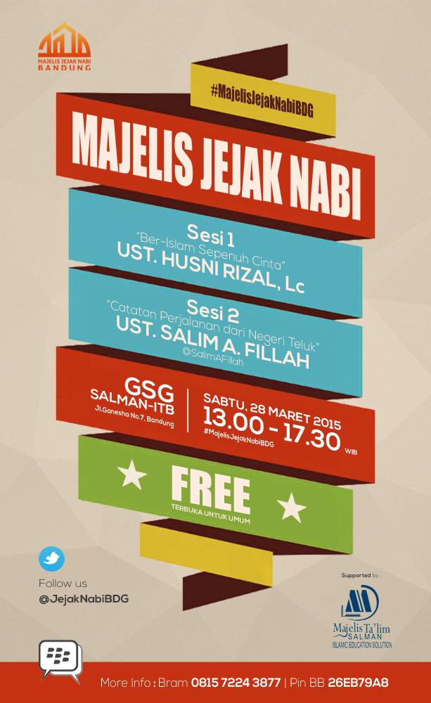 Hampiirrrr lupa. #MajelisJejakNabiBDG siang ini bergeser dari Al Ukhuwah ke GSG Masjid Salman ITB ya Troops...