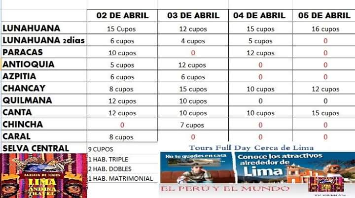 LimaAndina's tweet photo. ÚLTIMOS ESPACIOS EN FULL DAY a SEMANA SANTA!
estamos en linea! http://t.co/XPJBP5R7Cu