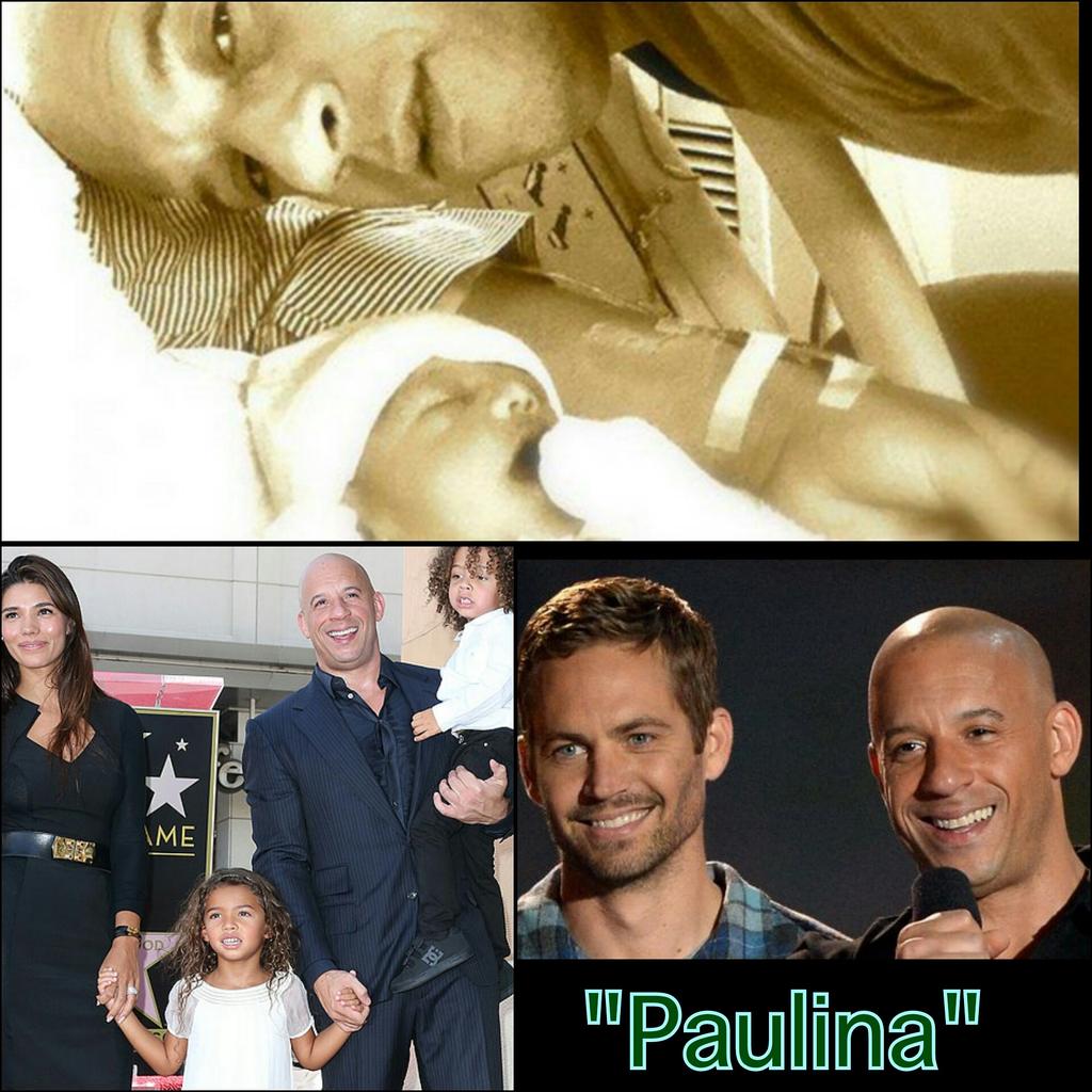 EresCurioso's tweet photo. En memoria de su gran amigo, Vin Diesel nombró a su 3ra hija (Paulina) en honor a Paul Walker. http://t.co/oSgthQ9LuQ
